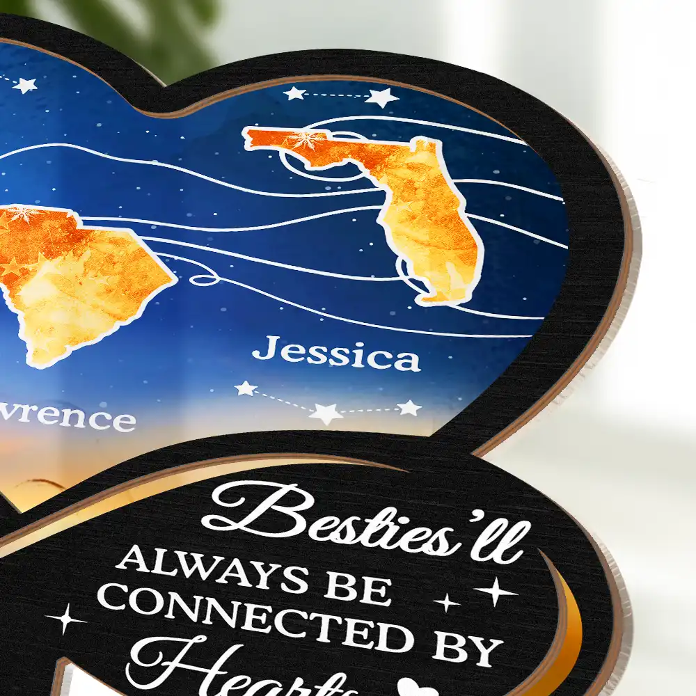 Side By Side Or Miles Apart - Personalized Plug-in Night Light - Image 4