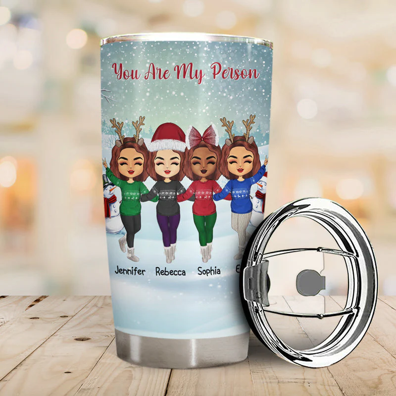Side By Side Or Miles Apart Sisters And Brothers, Best Friends - Christmas Gift - Personalized Custom Tumbler - Image 2