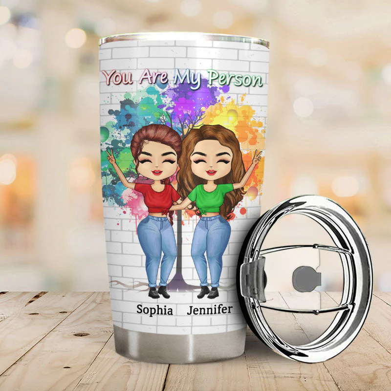 Side By Side Or Miles Apart Sisters And Brothers - Gift For Sibling And BFF- Personalized Custom Tumbler - Image 2