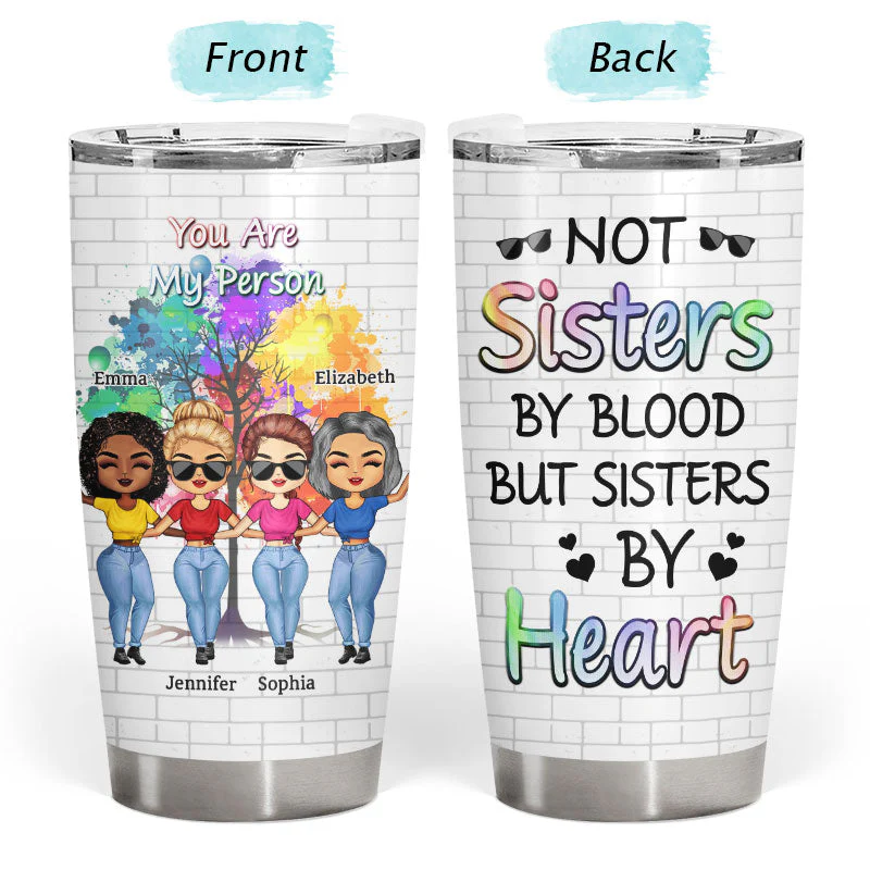 Side By Side Or Miles Apart Sisters And Brothers - Gift For Sibling And BFF- Personalized Custom Tumbler - Image 3