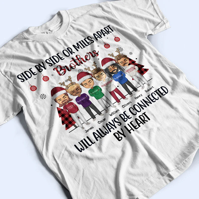 Side By Side Or Miles Apart Sisters Brothers And Best Friends - Christmas Gift - Personalized Custom Sweatshirt - Image 5