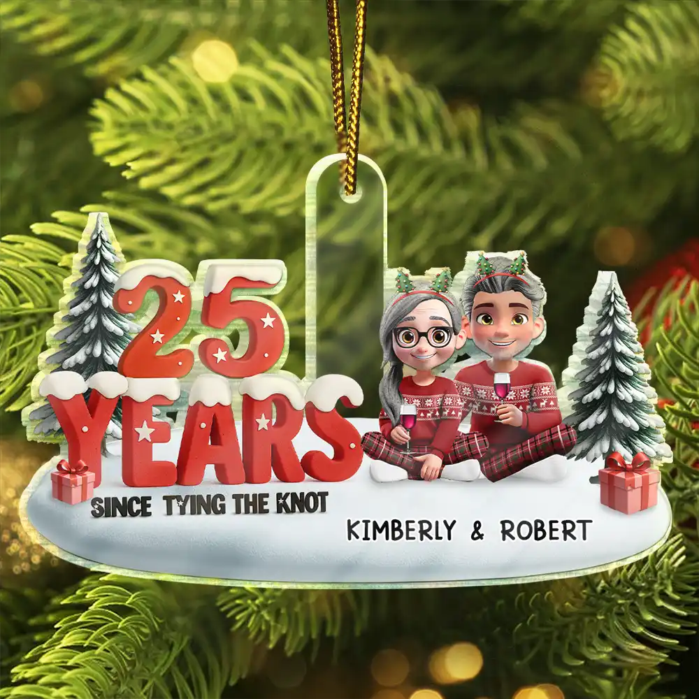 Since Tying The Knot - Personalized Custom Shaped Acrylic Ornament - Image 2