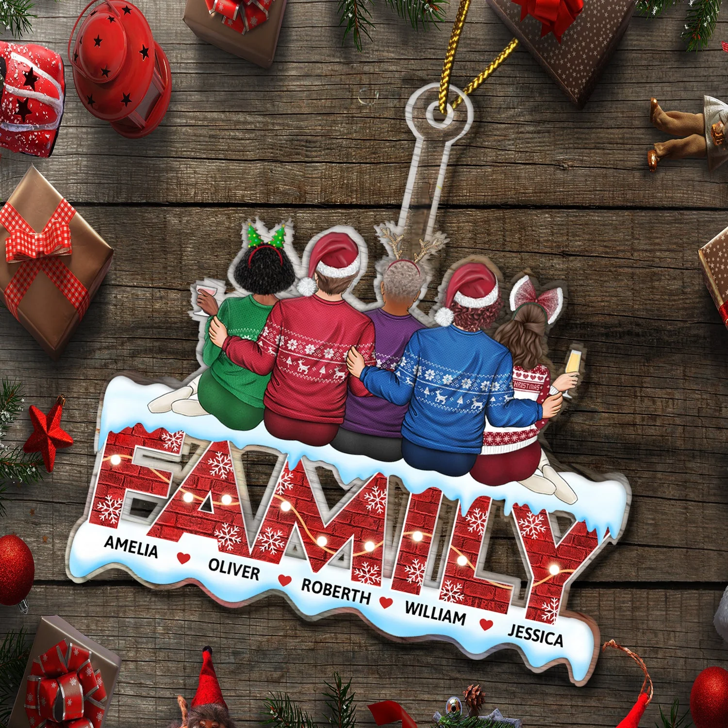 Sistas - Anniversary, Christmas Gift For Sisters, Besties, Siblings, Family - Personalized Cutout Acrylic Ornament - Image 6