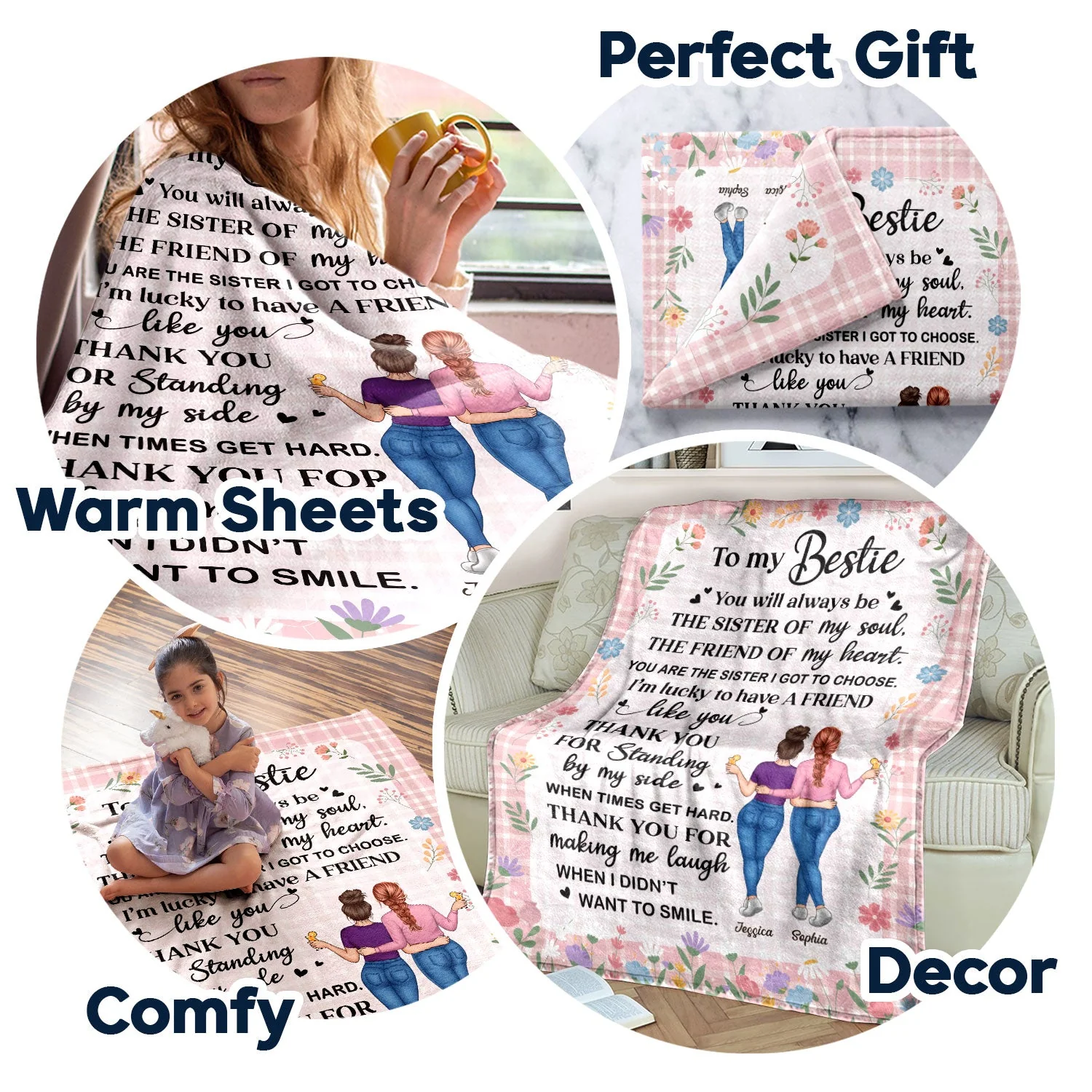 Sister Of My Soul - Gift For Bestie - Personalized Fleece Blanket - Image 5