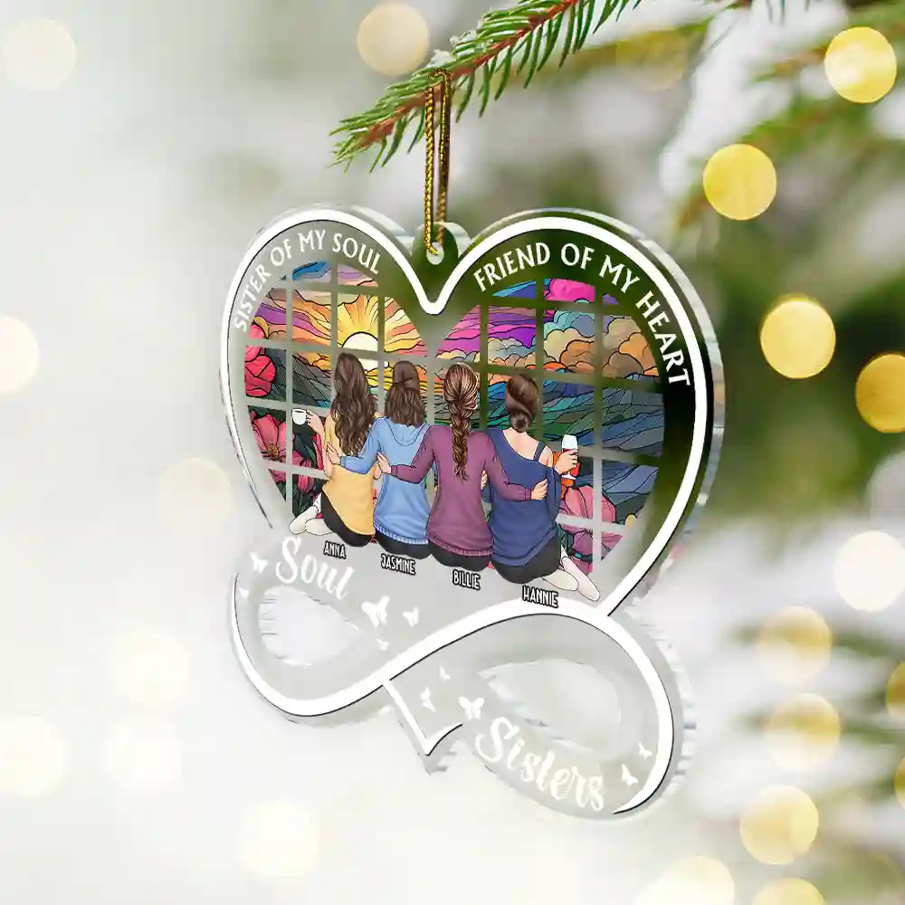 Sister Of My Soul - Personalized Custom Shaped Acrylic Ornament - Image 2