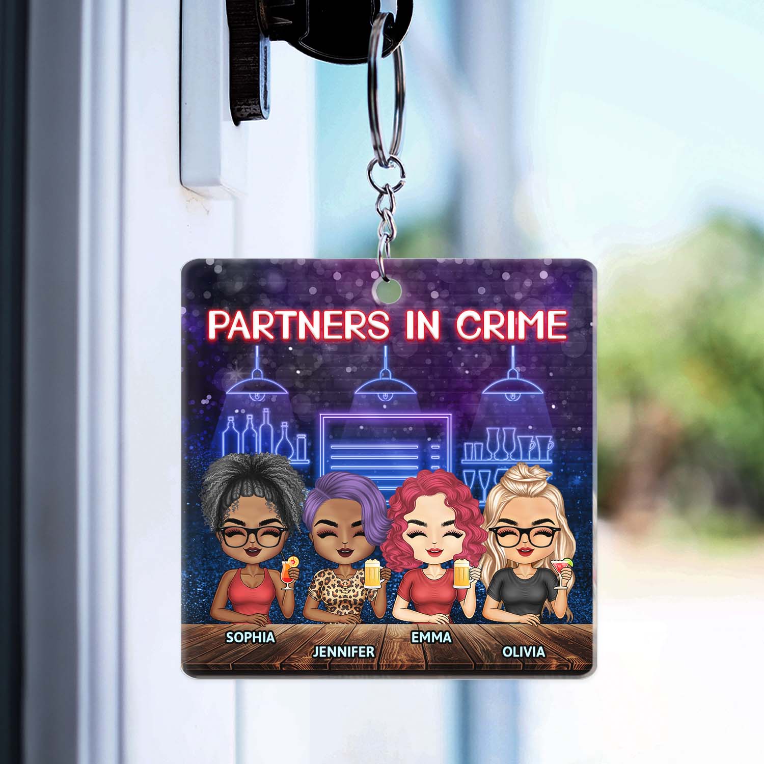 Sister Rain Or Shine I Will Always Be There Pinky Promise - Gift For Sisters - Personalized Custom Acrylic Keychain - Image 3