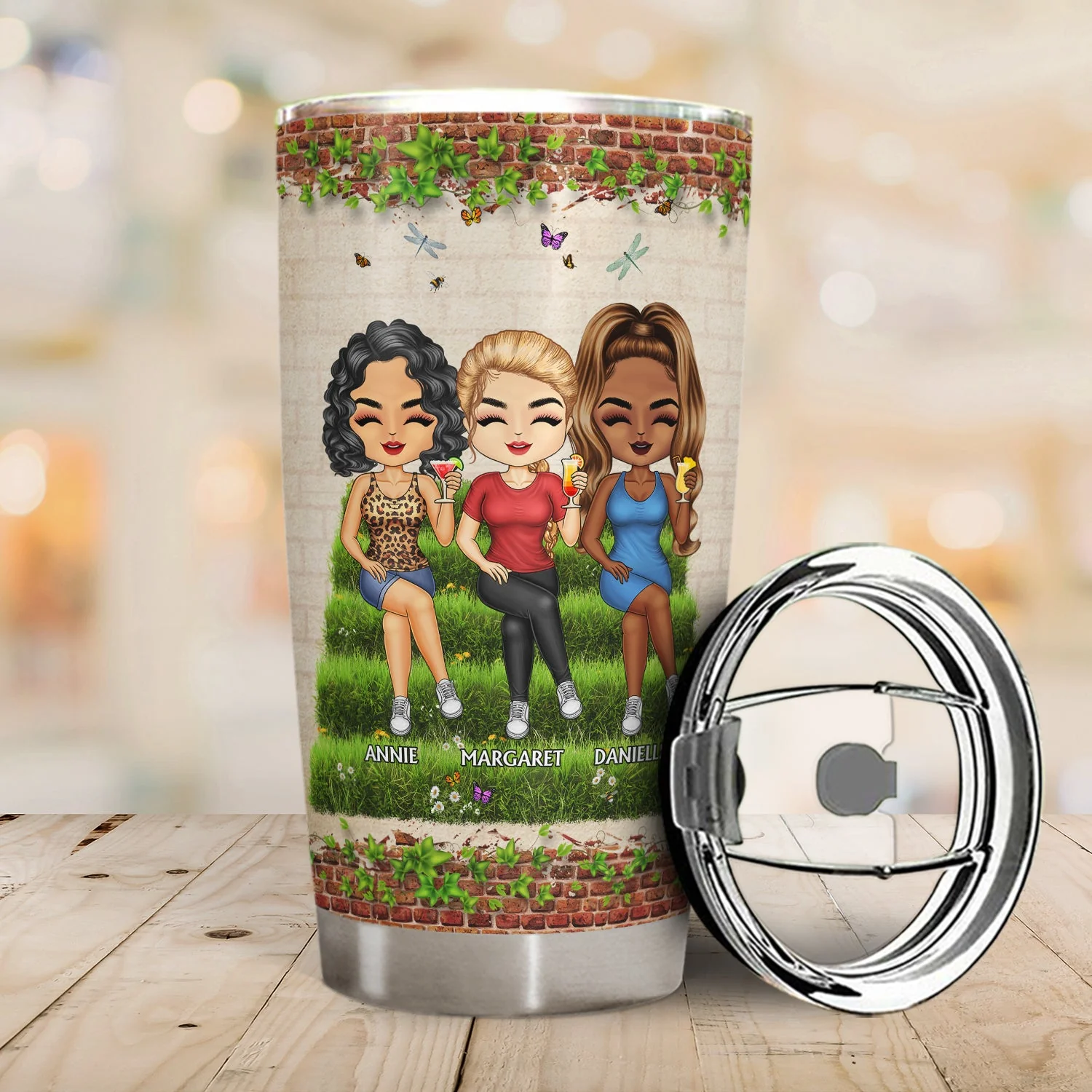 Sisters Are Different Flowers From The Same Garden - Birthday, Loving Gift For Sister, Siblings, Family, Friends, Besties, BFF - Personalized Custom Tumbler - Image 2