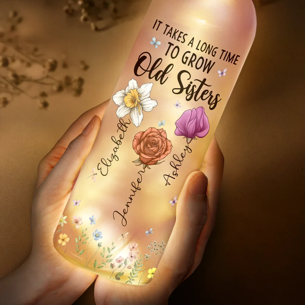 Sisters Are Different Flowers From The Same Garden - Personalized Bottle Light - Image 3