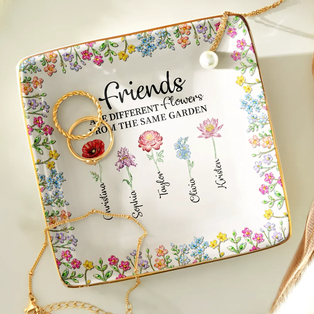 Sisters Are Different Flowers From The Same Garden - Personalized Ring Dish - Image 4