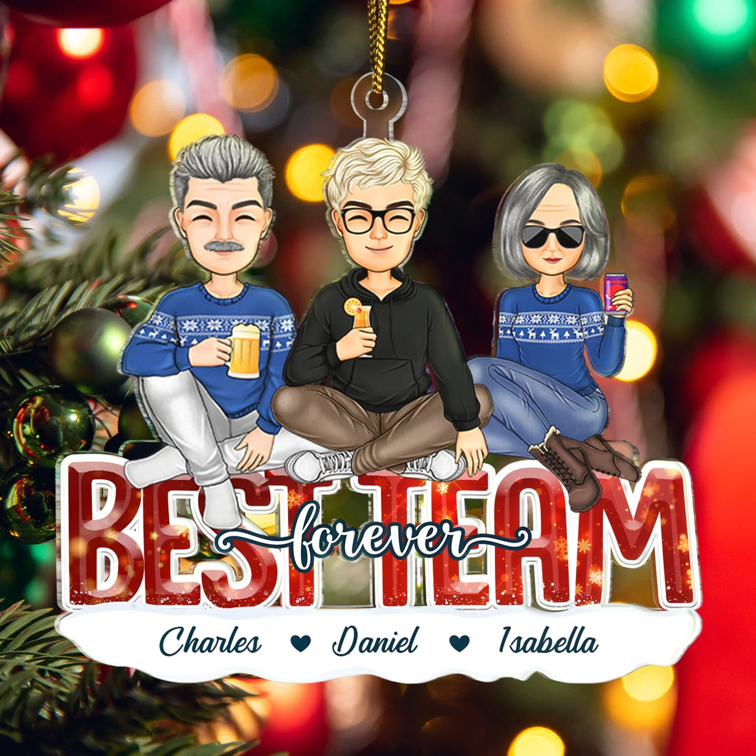 Sisters Besties Forever - Christmas Gift For Siblings, Best Friends And Colleagues - Personalized Cutout Acrylic Ornament - Image 7