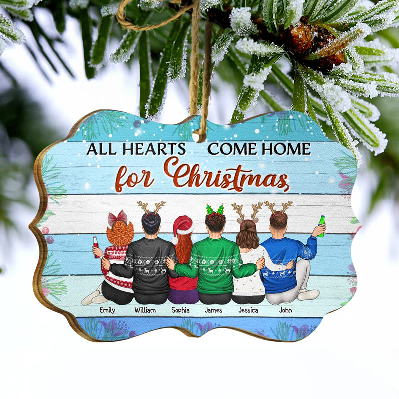 Sisters & Brothers Family Where Life Begins And Love Never Ends - Christmas Gift For Siblings And Family - Personalized Wooden Ornament - Image 3