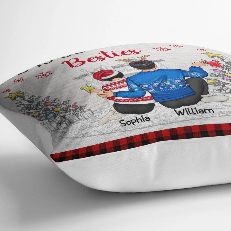 Sisters & Brothers Will Always Be Connected By Heart - Christmas Gift For Siblings And Best Friends - Personalized Custom Pillow - Image 3