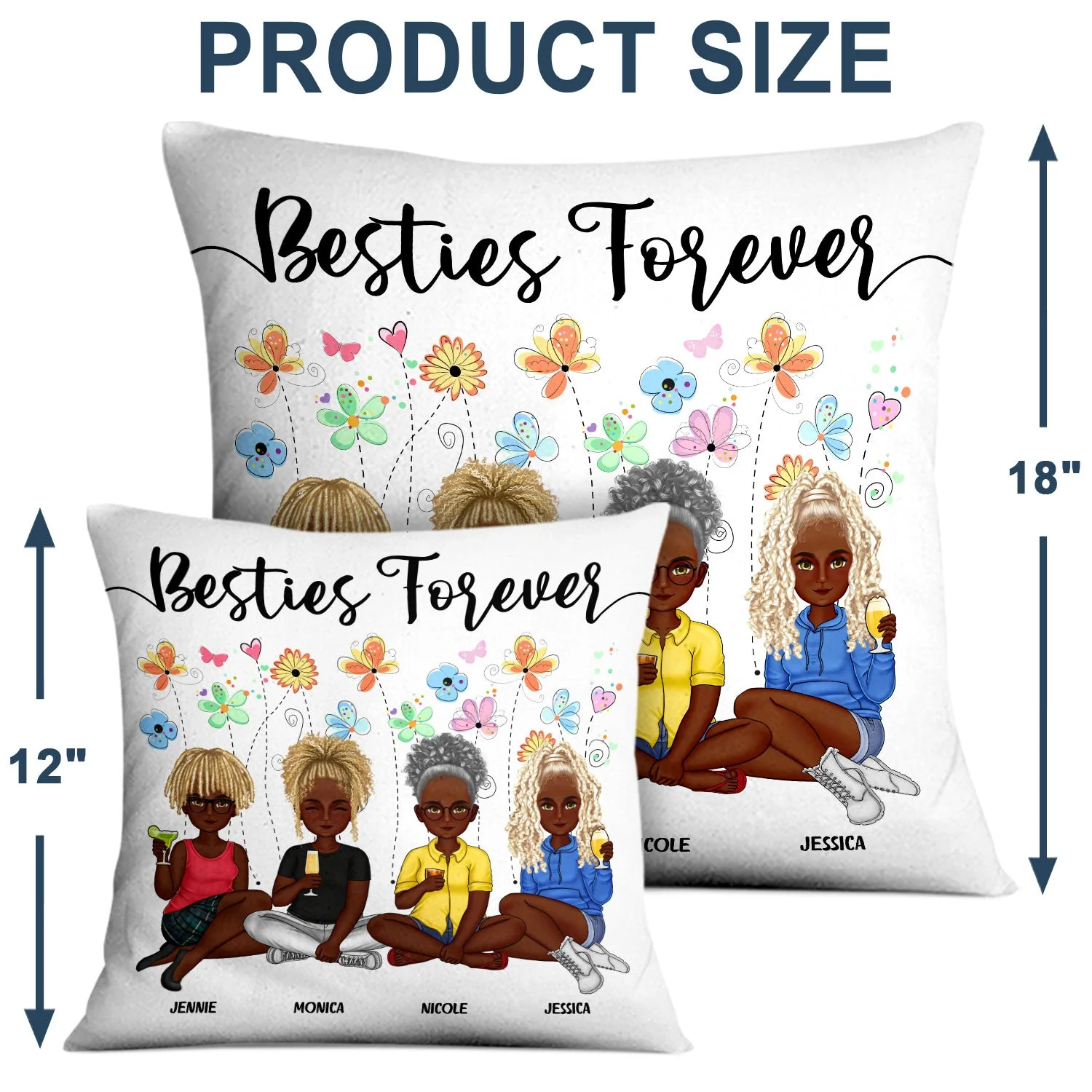 Sisters Forever - Gift For Sisters And Best Friends - Personalized Pillow - Image 4