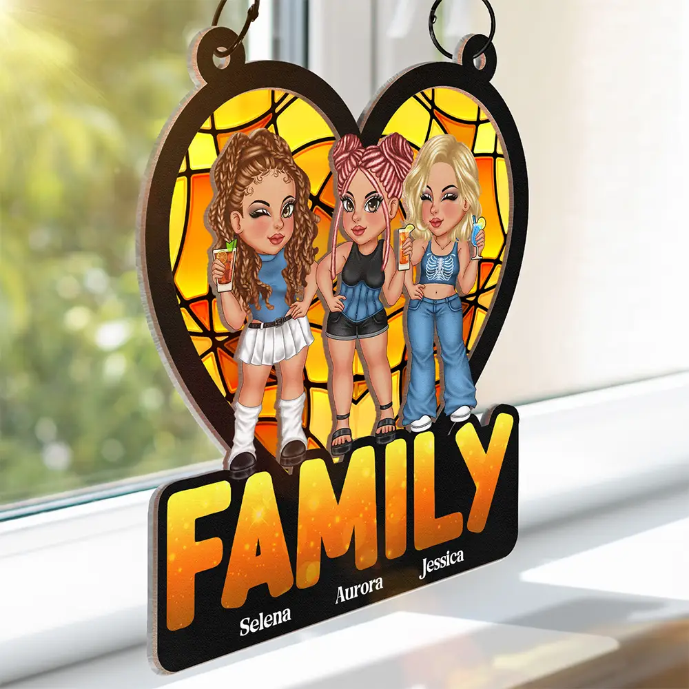 Sisters Y2K - Personalized Window Hanging Suncatcher Ornament - Image 3