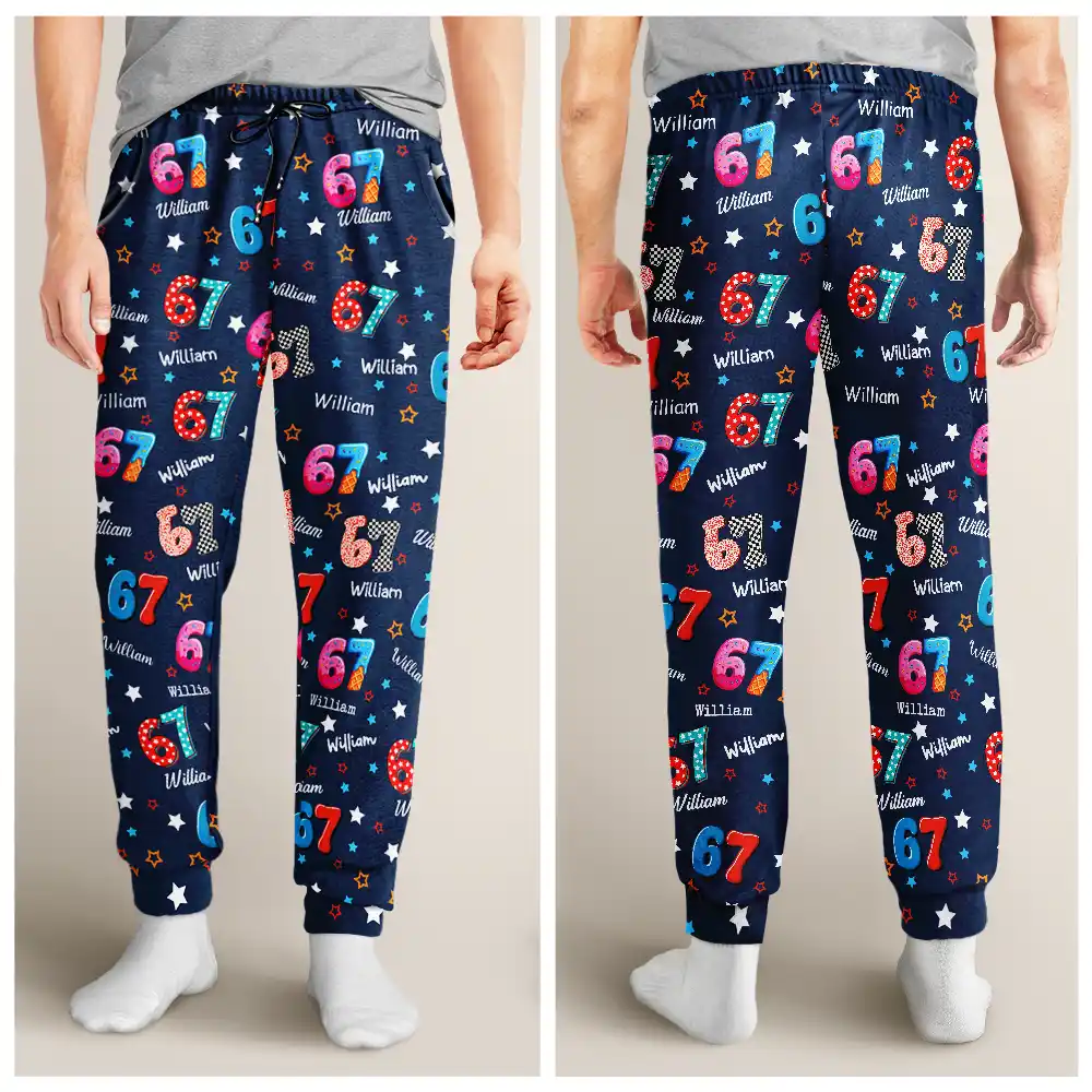 Six Seven Funny Slang - Personalized Pajama Pants - Image 4