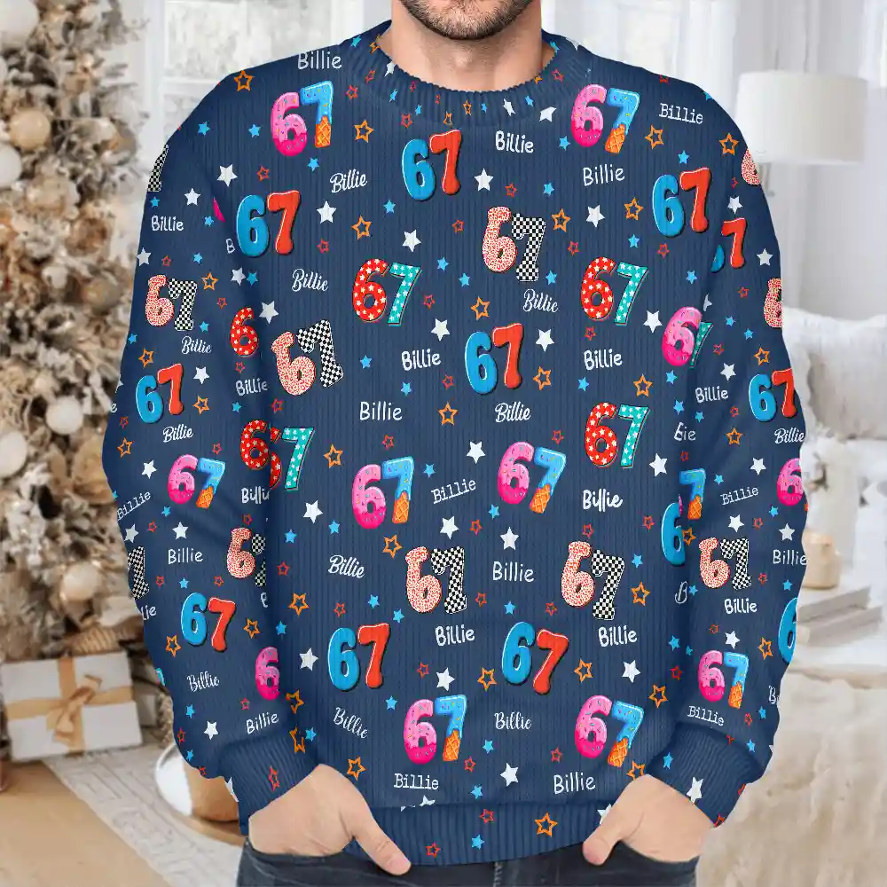 Six Seven Funny Slang - Personalized Unisex Ugly Sweater - Image 4