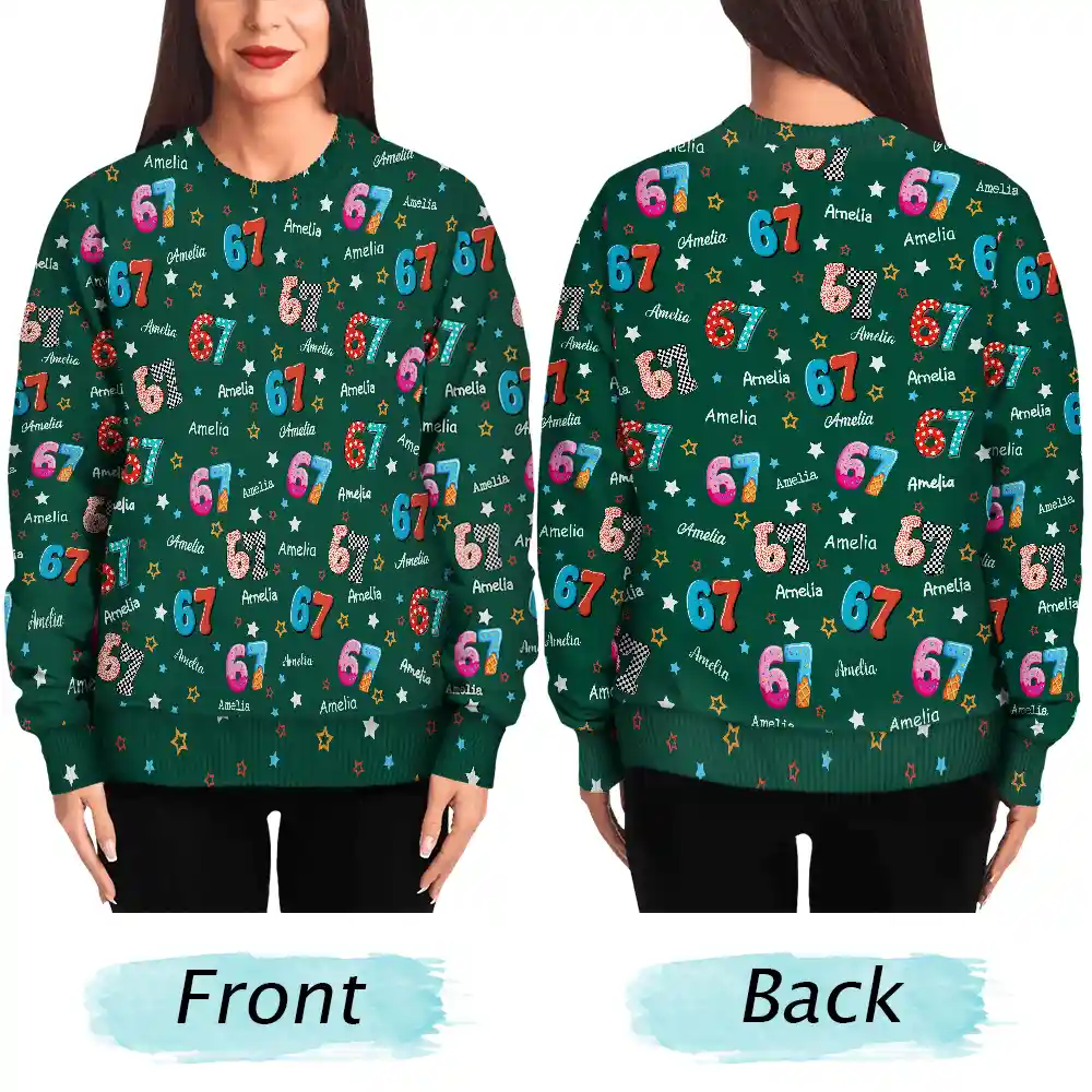 Six Seven Funny Slang - Personalized Unisex Ugly Sweater - Image 5