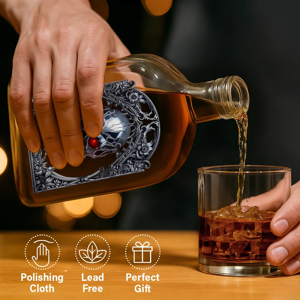 Skeleton Gothic Favorite Spirit Is Whiskey - Personalized Whiskey Bottle - Image 6