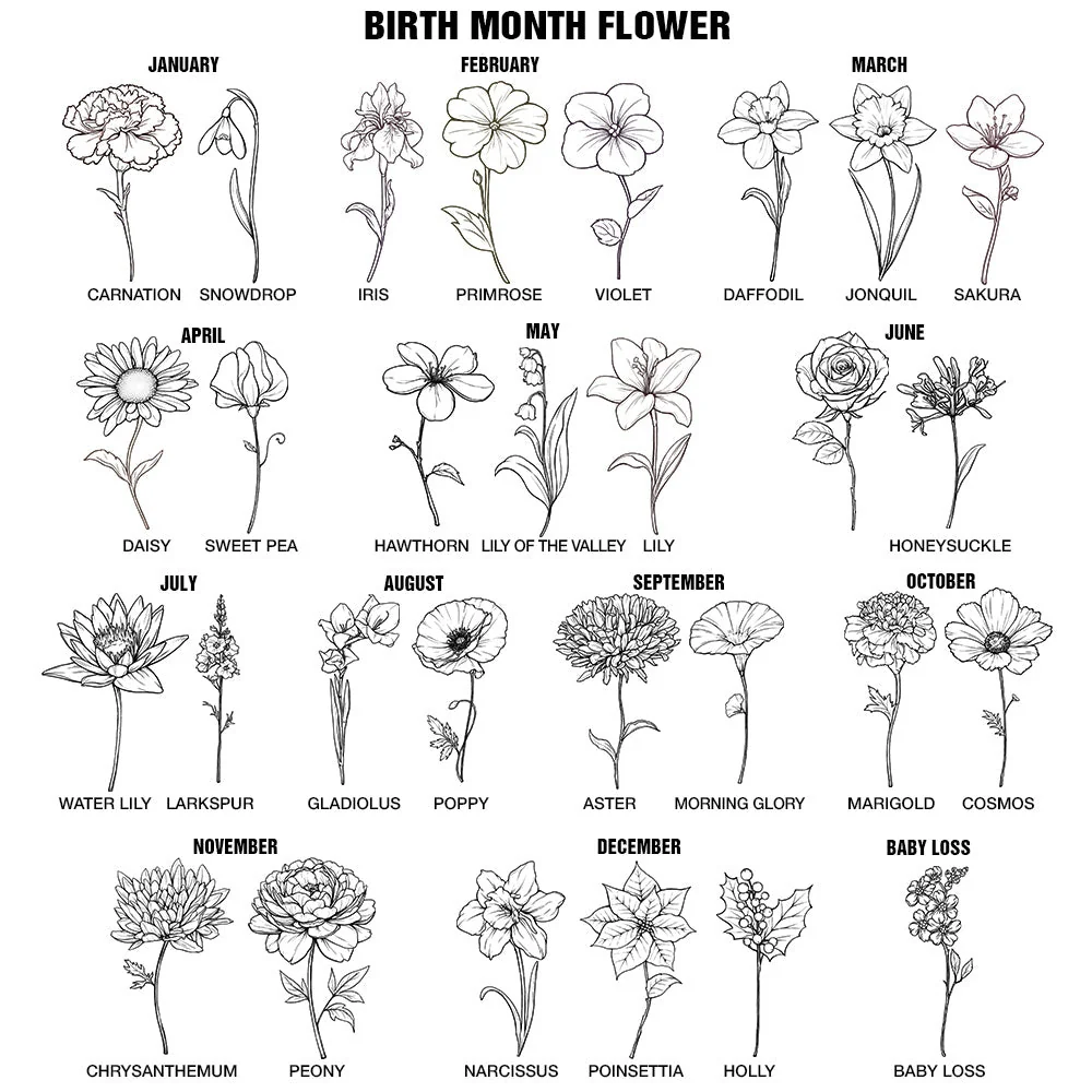 Sketch Birth Flower My Daughter Granddaughter Forever - Personalized Ring Dish - Image 7