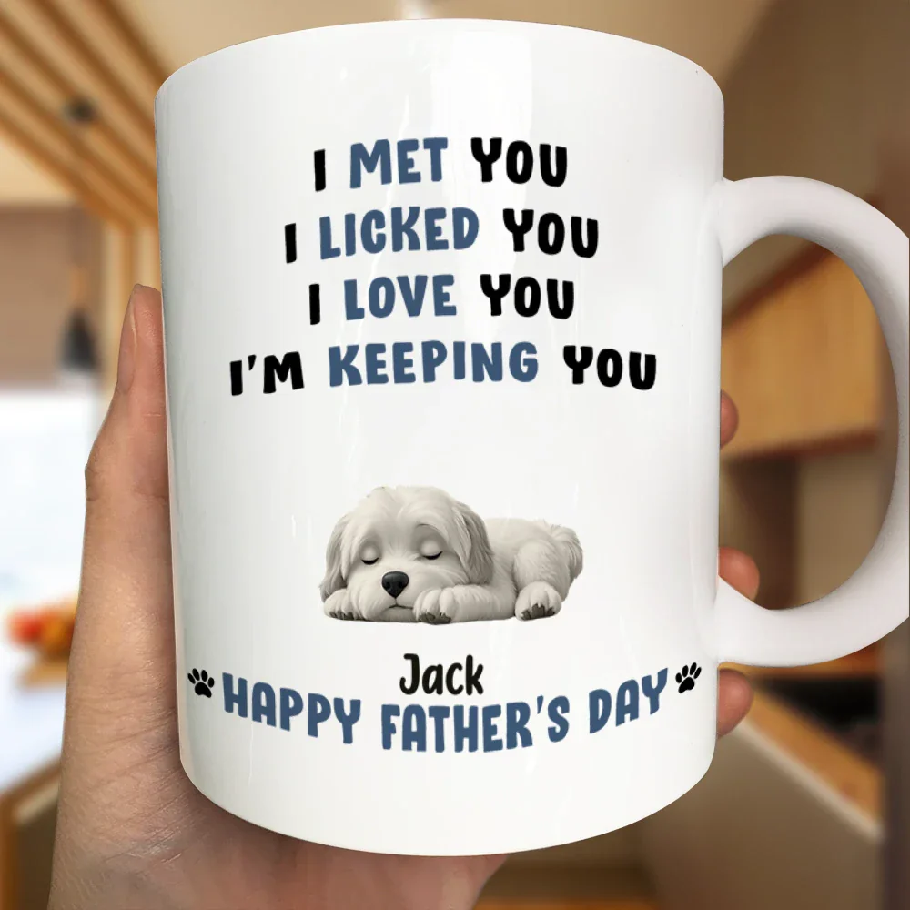 Sleeping Dog I Love You Dad - Personalized Mug - Image 3