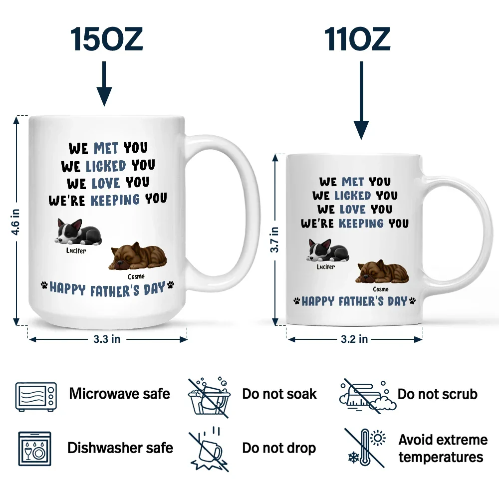 Sleeping Dog I Love You Dad - Personalized Mug - Image 4