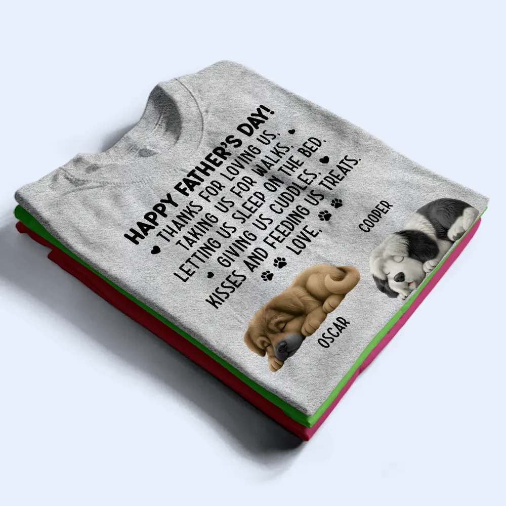 Sleeping Dog Thanks For Loving Me - Personalized T Shirt - Image 3