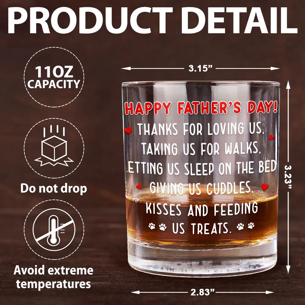 Sleeping Dog Thanks For Loving Me - Personalized Whiskey Glass - Image 5