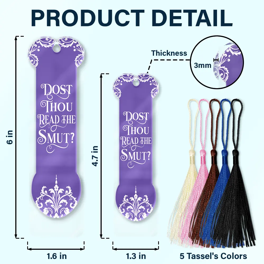 Smut Reading Lovers Funny Bookish Keepsake - Personalized Acrylic Bookmark - Image 5