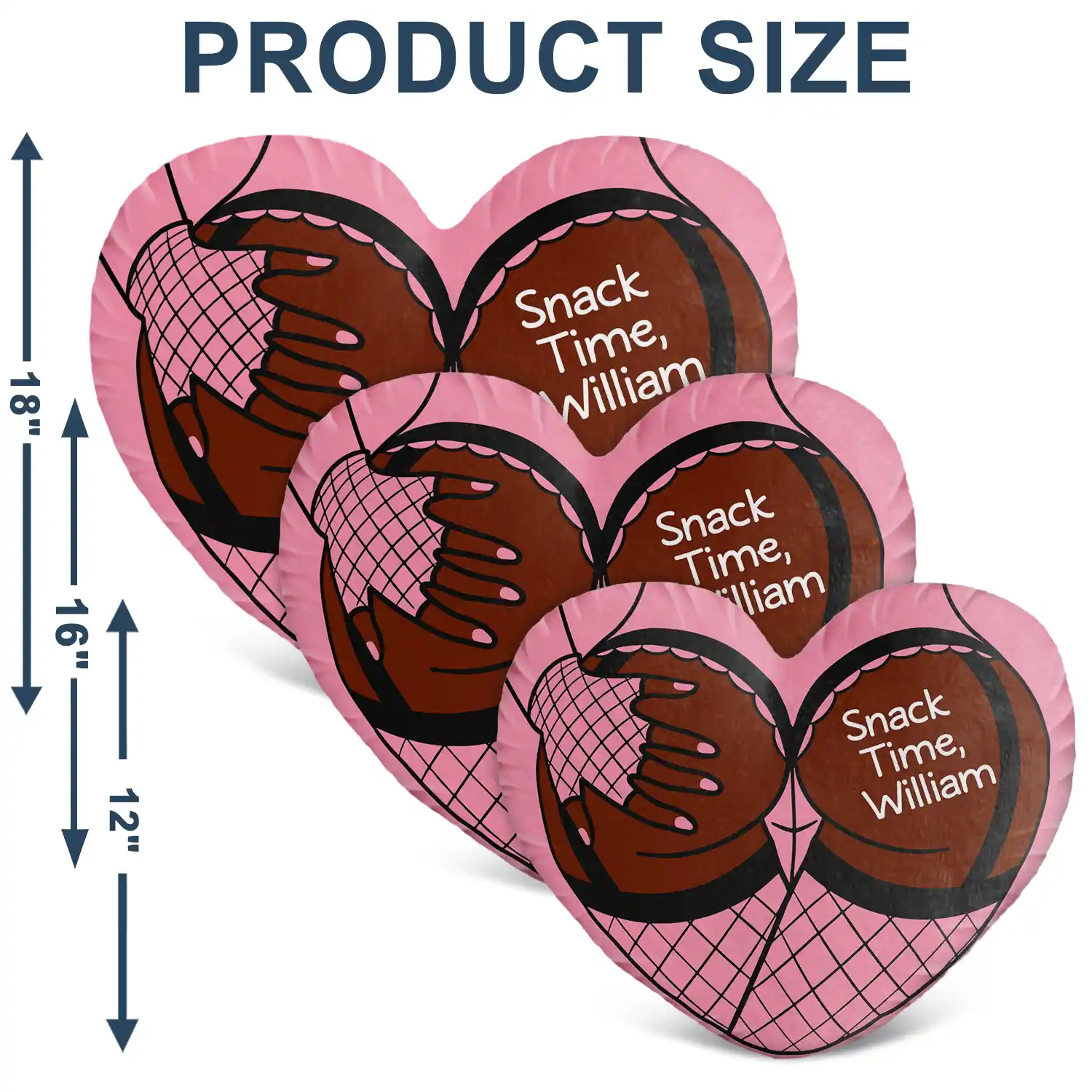 Snack Time Husband Hot Wife Spicy Couple - Personalized Heart Shaped Pillow - Image 6