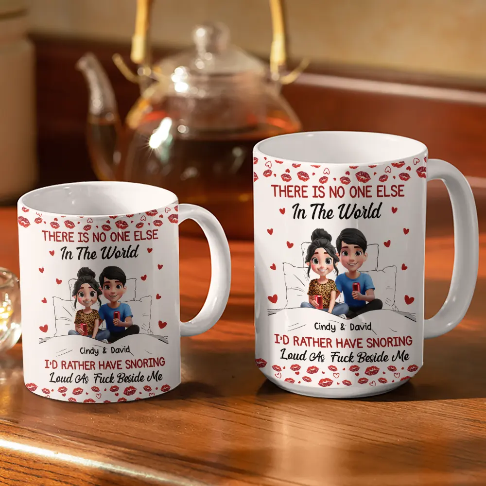 Snoring Partner No One Else In The World Couple - Personalized White Edge-to-Edge Mug - Image 3