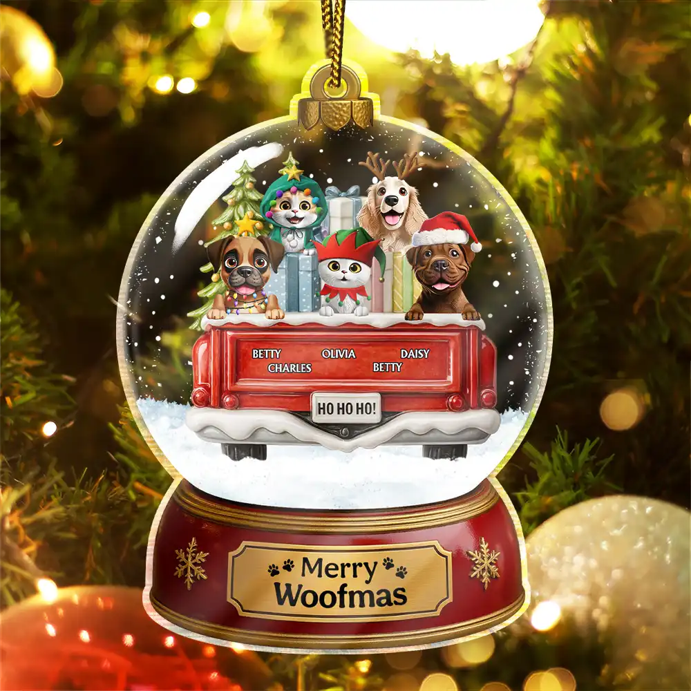 Snowball Have Yourself A Furry Little Christmas - Personalized Custom Shaped Acrylic Ornament - Image 2