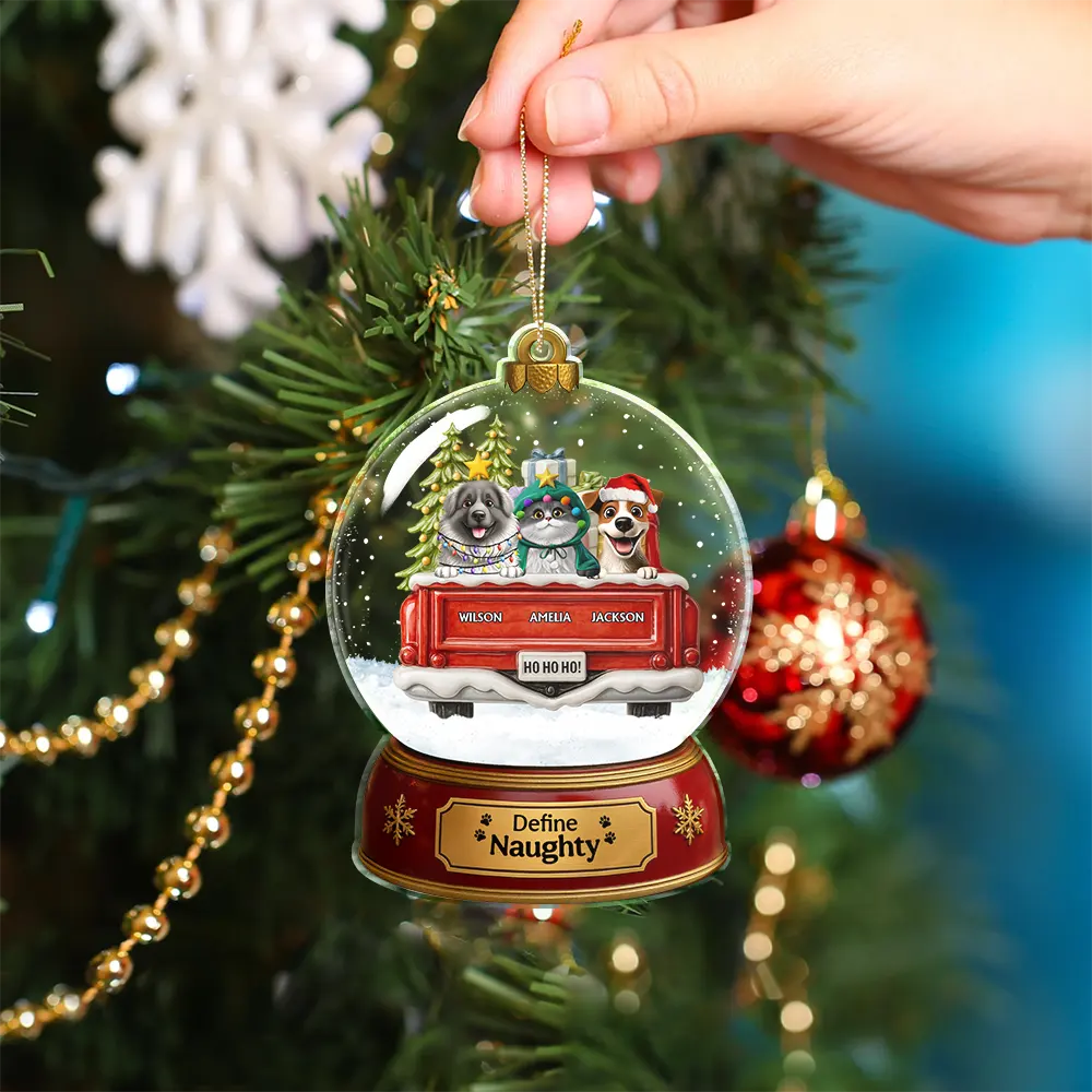 Snowball Have Yourself A Furry Little Christmas - Personalized Custom Shaped Acrylic Ornament - Image 5