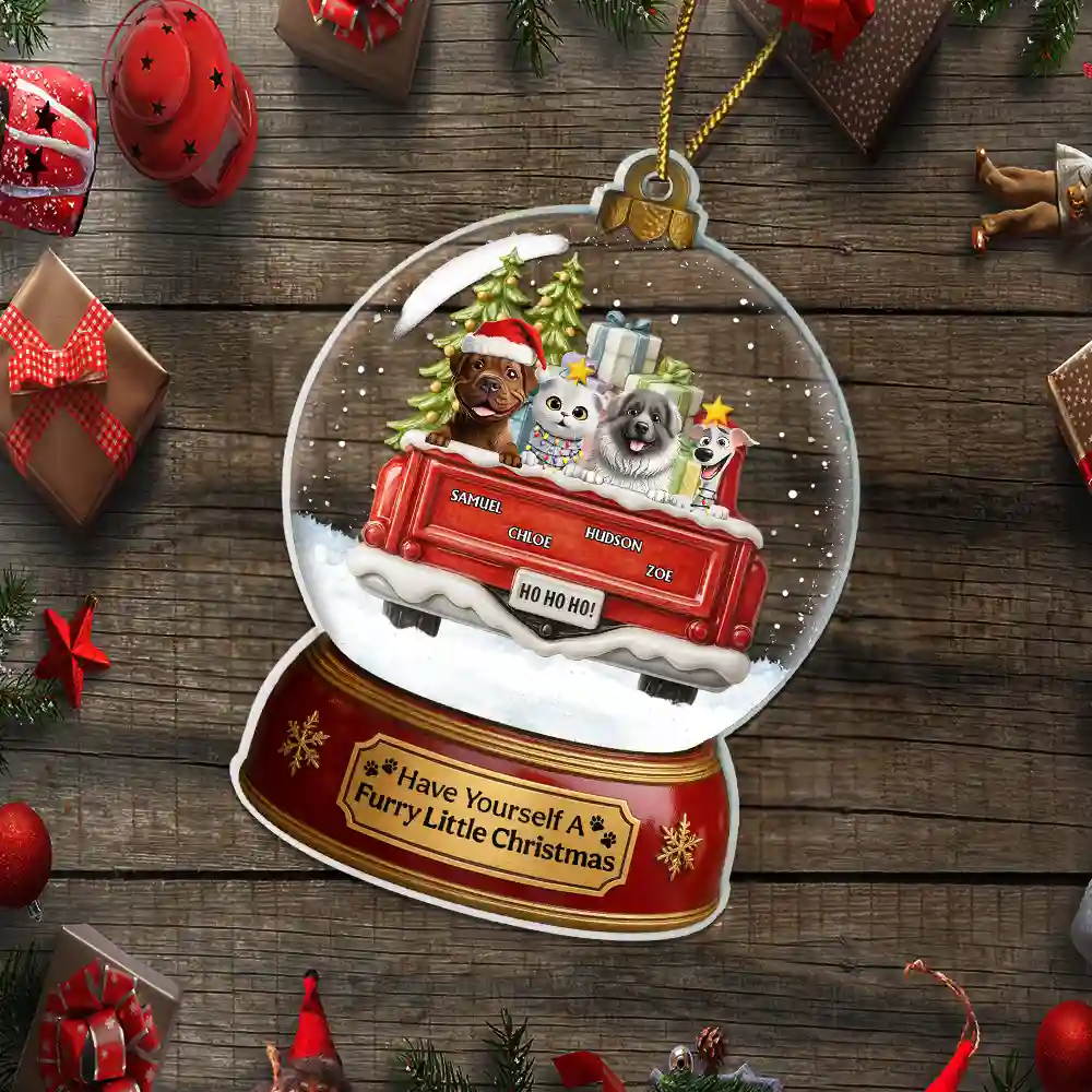Snowball Have Yourself A Furry Little Christmas - Personalized Custom Shaped Acrylic Ornament - Image 6