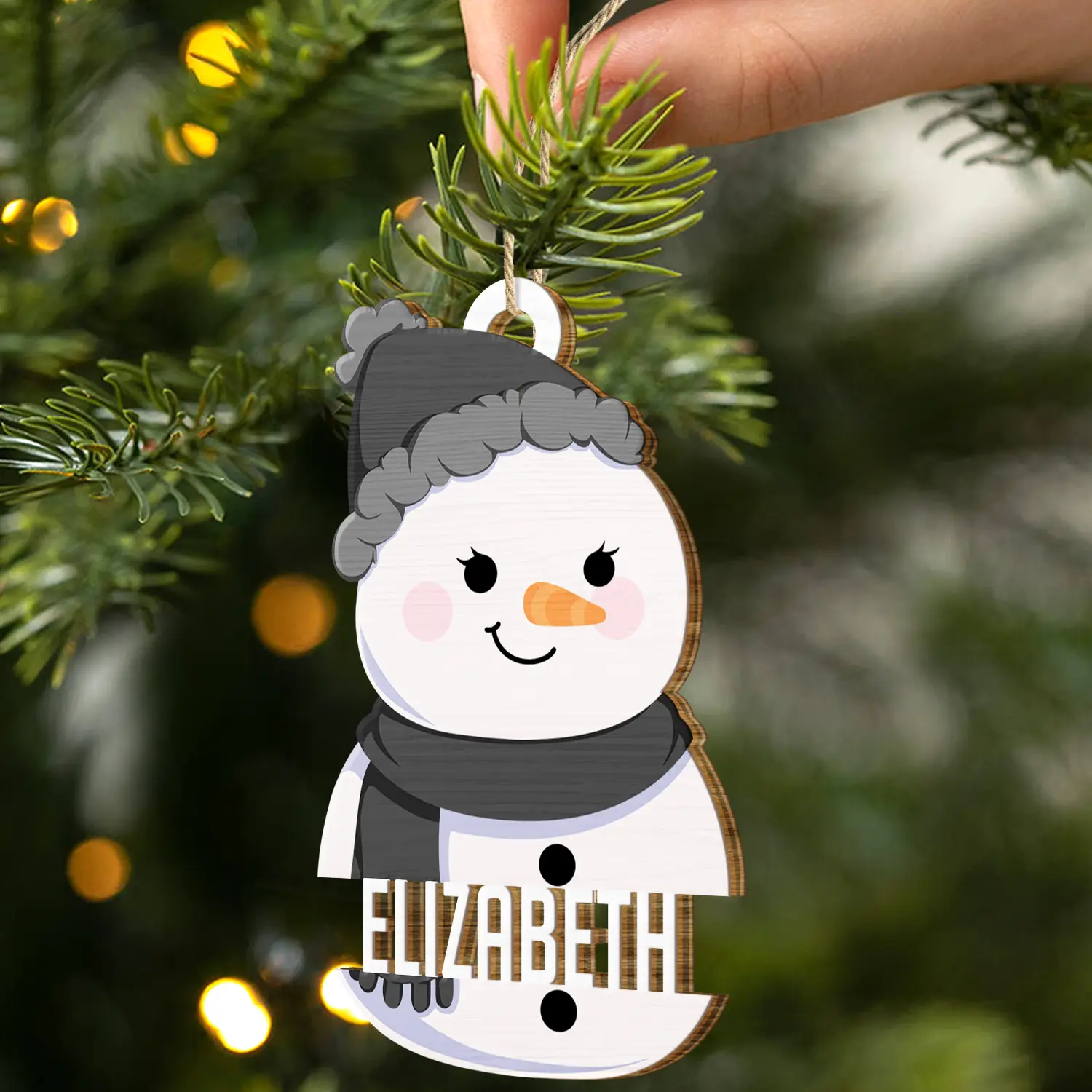 Snowman Character - Personalized Wooden Cutout Ornament - Image 2