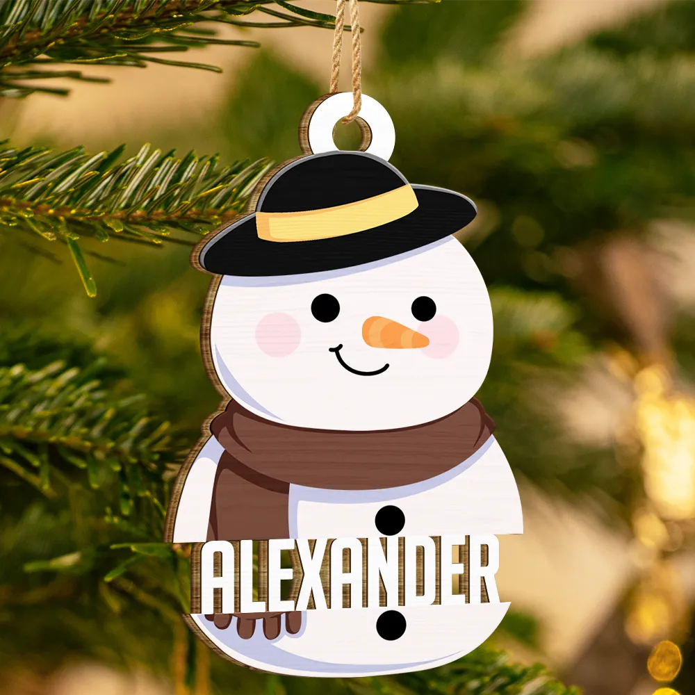 Snowman Character - Personalized Wooden Cutout Ornament - Image 3