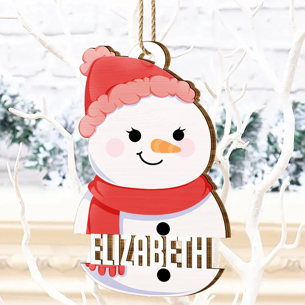 Snowman Character - Personalized Wooden Cutout Ornament - Image 4