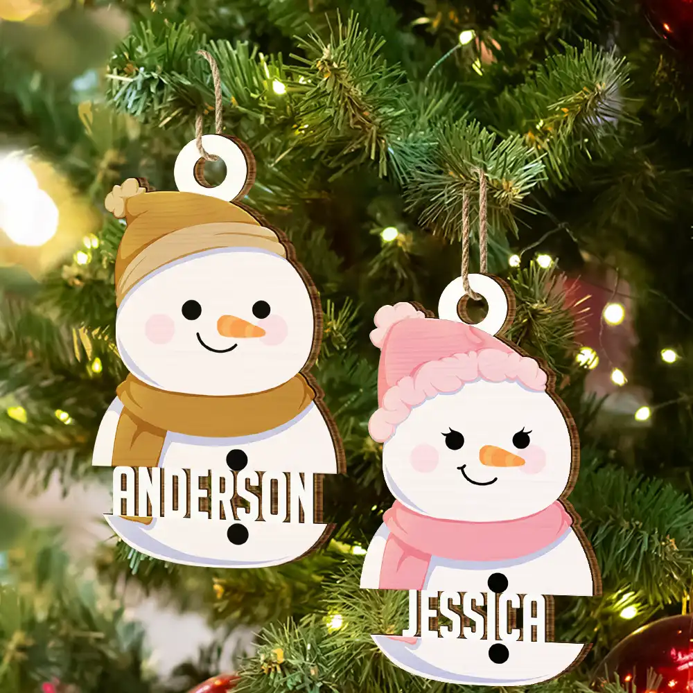 Snowman Character - Personalized Wooden Cutout Ornament - Image 6