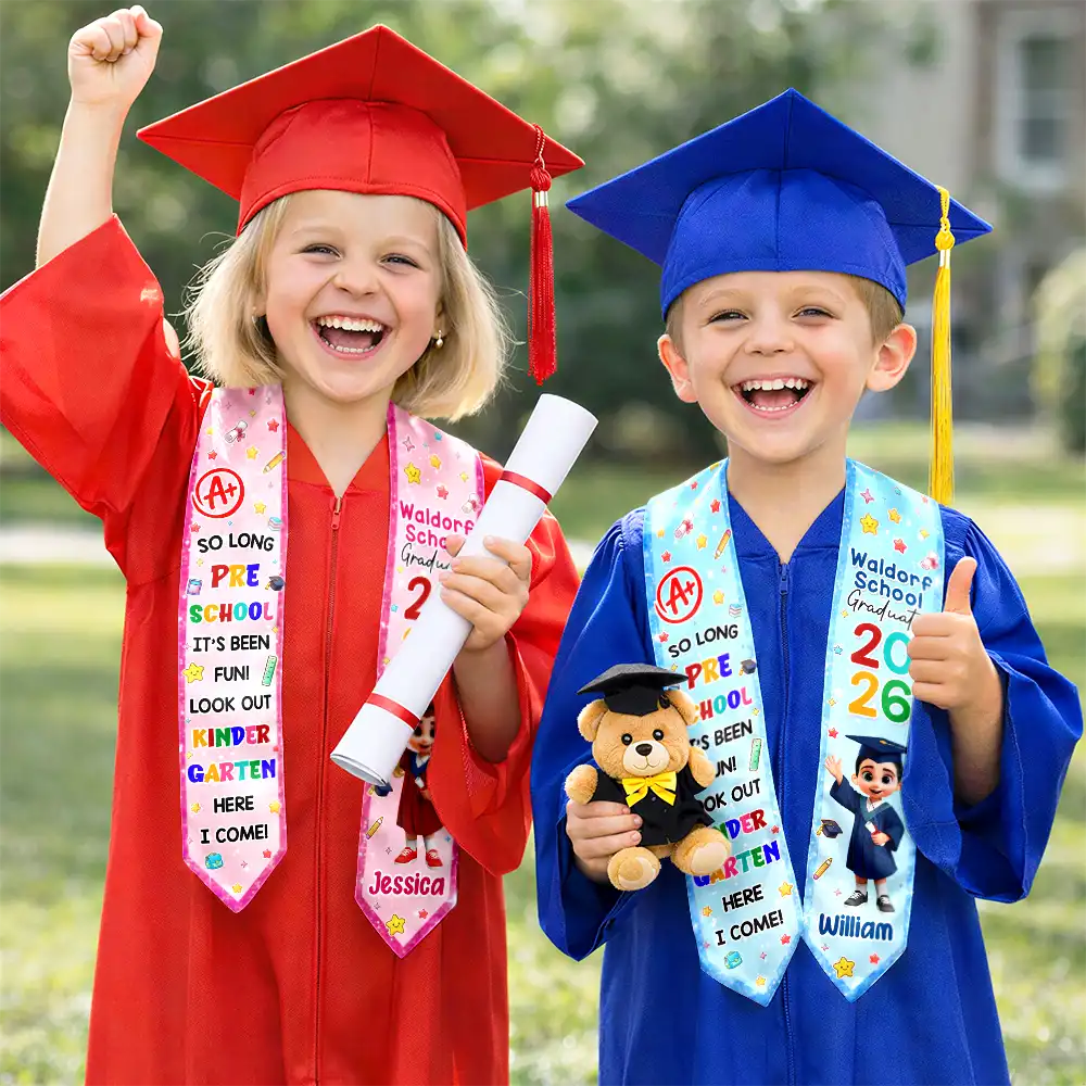 So Long Preschool Graduation - Personalized Kid Graduation Stole - Image 4
