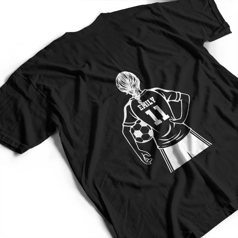 Soccer Dad Mom Kids Backside - Personalized T Shirt - Image 3