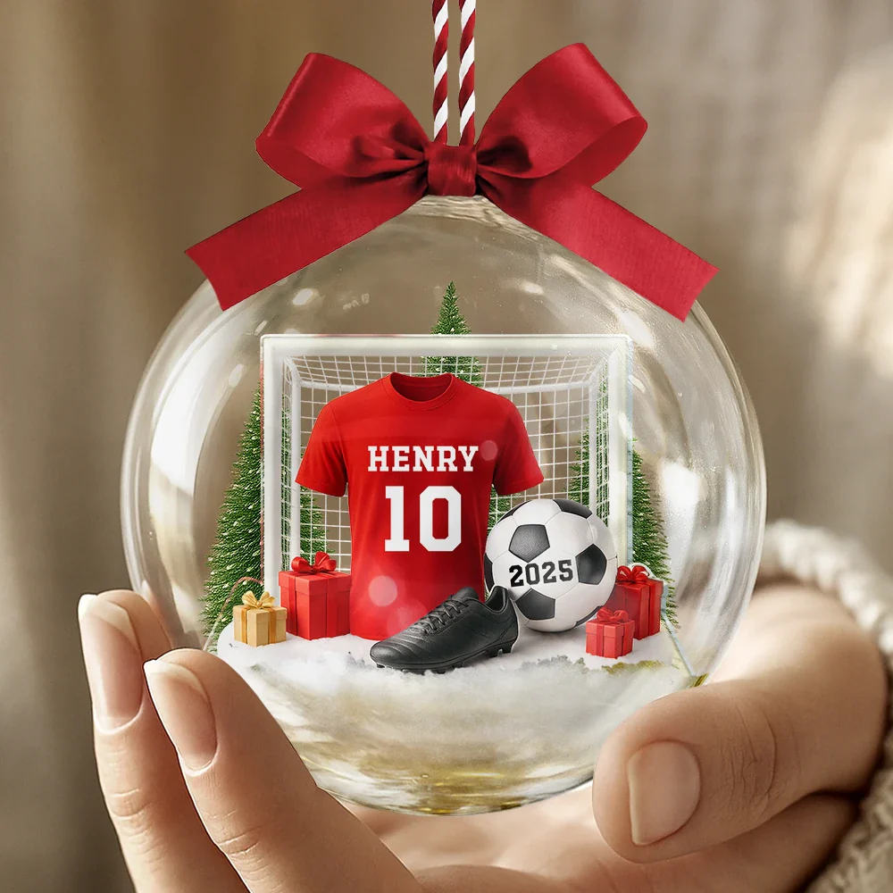 Soccer Player Uniform - Personalized 3D Acrylic Ball Ornament - Image 4