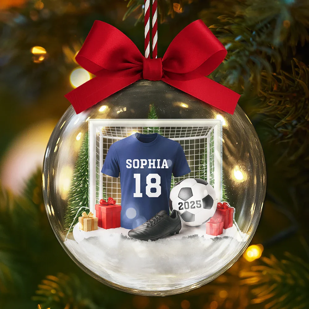 Soccer Player Uniform - Personalized 3D Acrylic Ball Ornament - Image 5