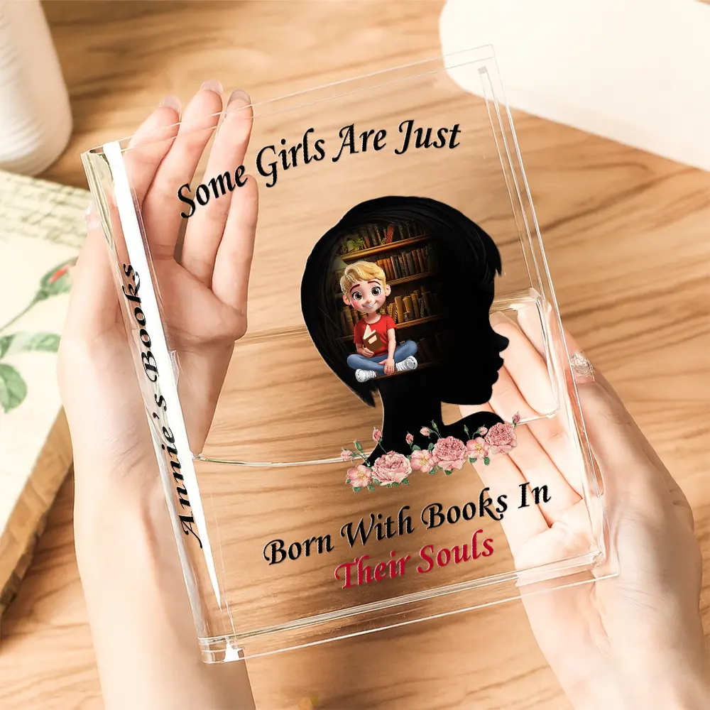 Some Girls Are Just Born With Books In Their Souls - Personalized Acrylic Book Vase - Image 3