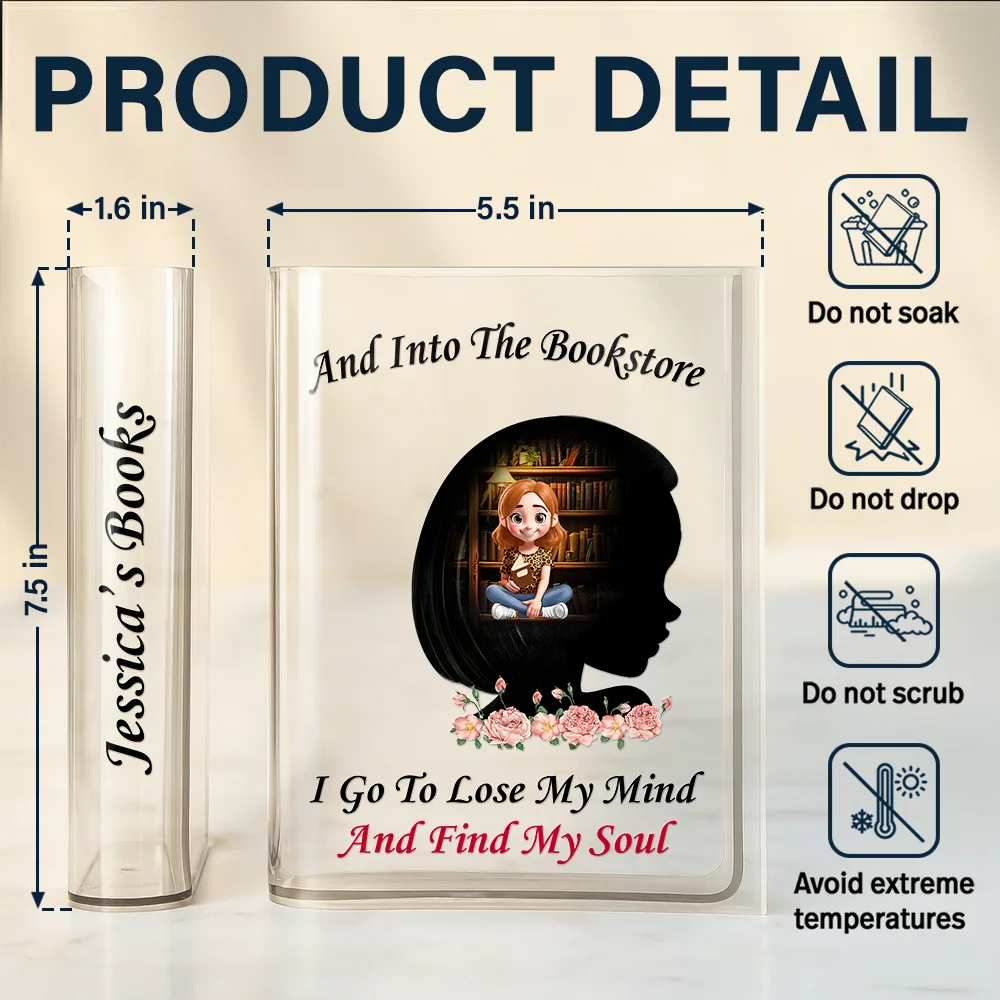 Some Girls Are Just Born With Books In Their Souls - Personalized Acrylic Book Vase - Image 5