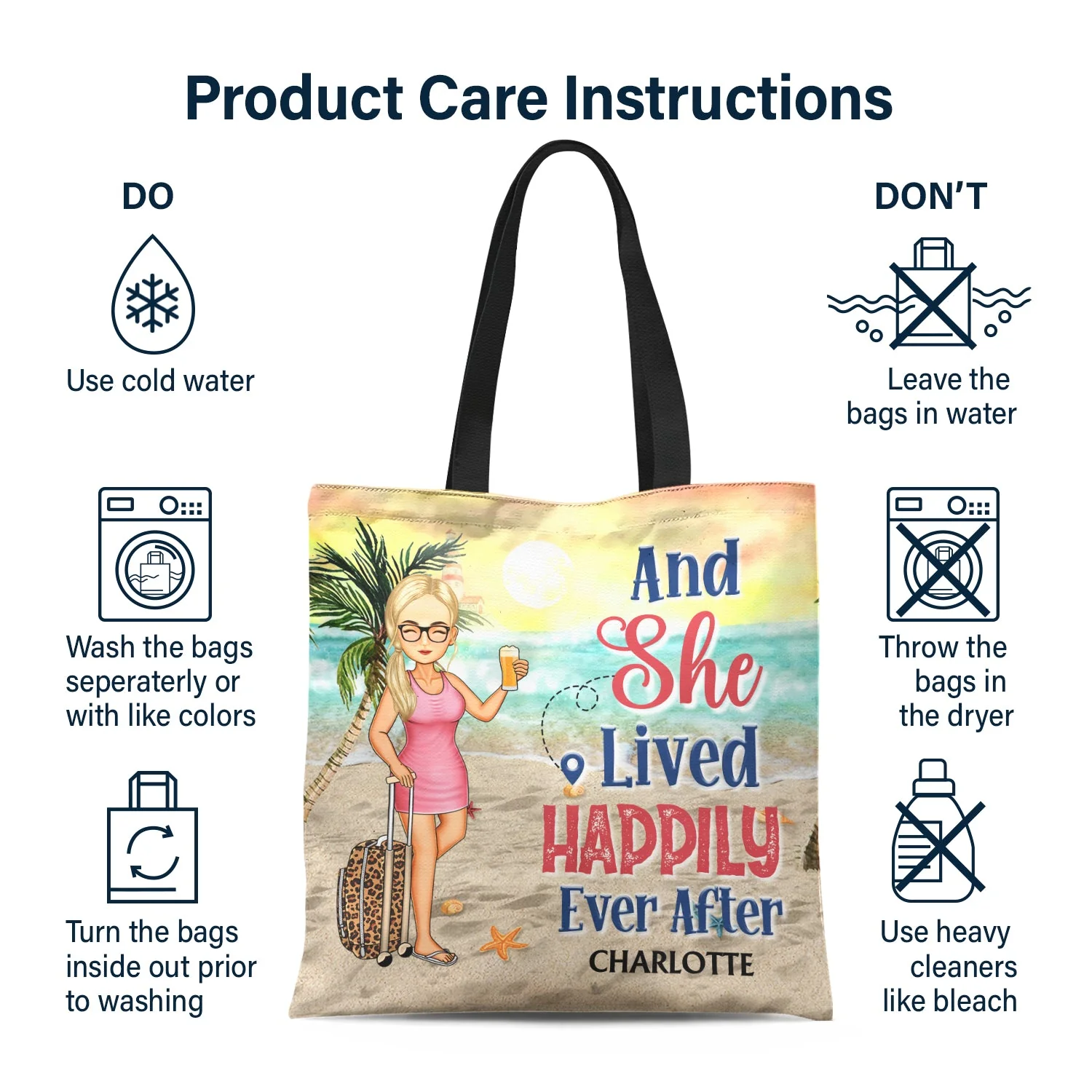 Some Girls Are Just Born With The Beach In Their Souls - Gift For Her, Travel Lovers - Personalized Custom Zippered Canvas Bag - Image 7