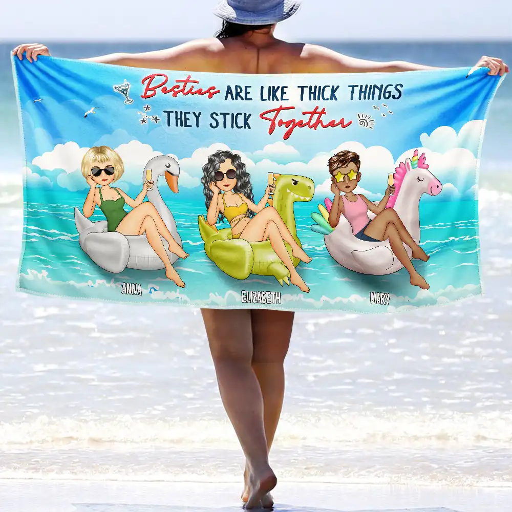 Some Girls Are Just Born With The Beach In Their Souls - Personalized Beach Towel - Image 2