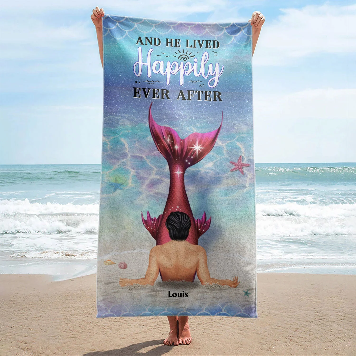 Some Girls Are Just Born With The Ocean In Their Souls - Birthday Gift For BFF, Besties, Beach, Mermaid Lovers - Personalized Custom Beach Towel - Image 2