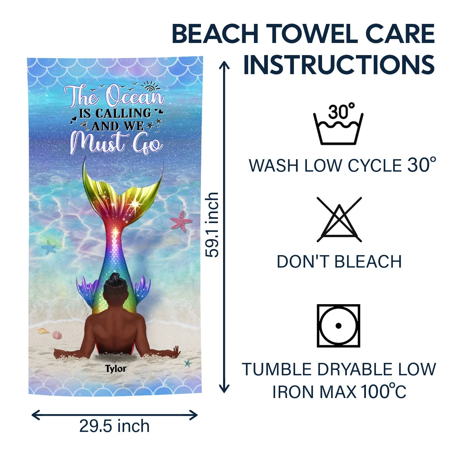 Some Girls Are Just Born With The Ocean In Their Souls - Birthday Gift For BFF, Besties, Beach, Mermaid Lovers - Personalized Custom Beach Towel - Image 6