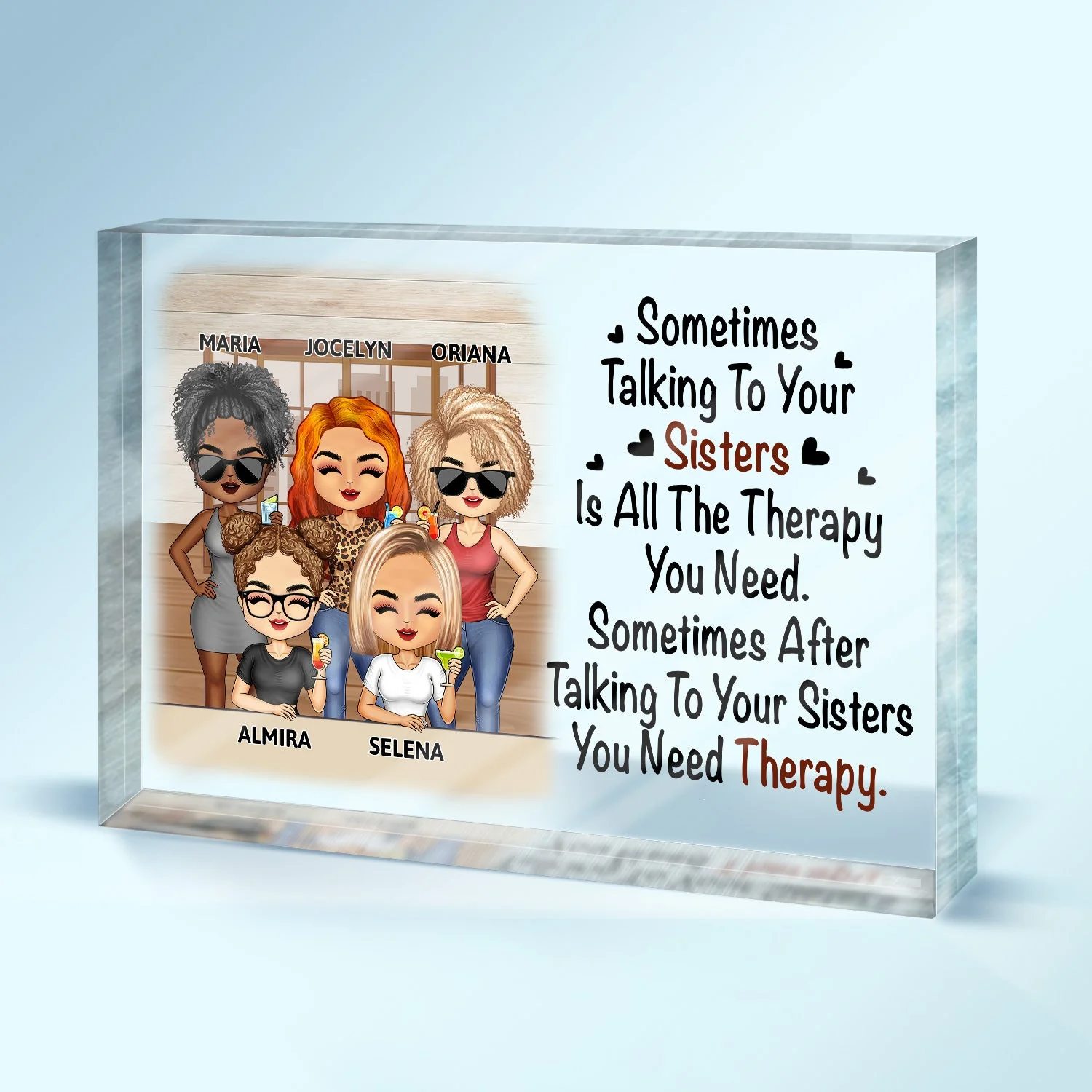 Sometimes Talking To Your Sister - Funny, Home Decor, Birthday Gifts For Sisters, Brothers, Family, Siblings - Personalized Custom Rectangle Shaped Acrylic Plaque - Image 2