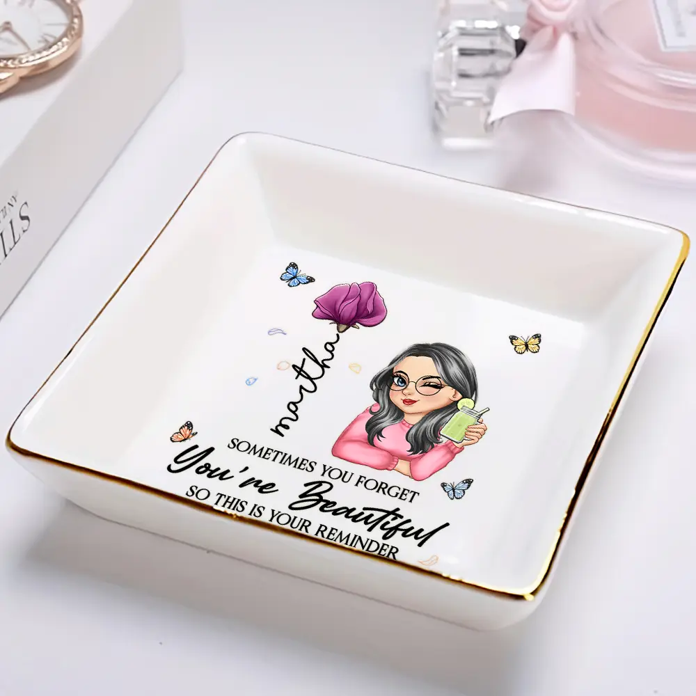 Sometimes You Forget You're Beautiful - Personalized Ring Dish - Image 2