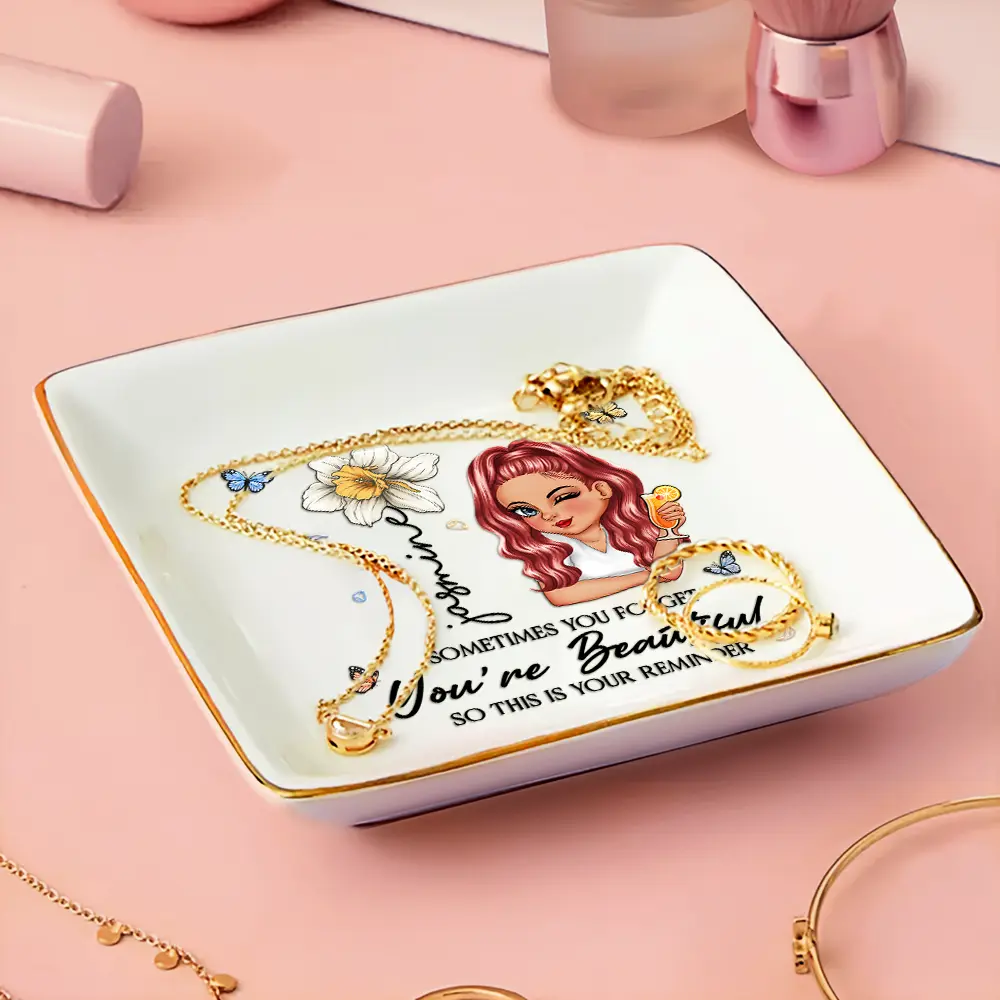 Sometimes You Forget You're Beautiful - Personalized Ring Dish - Image 3